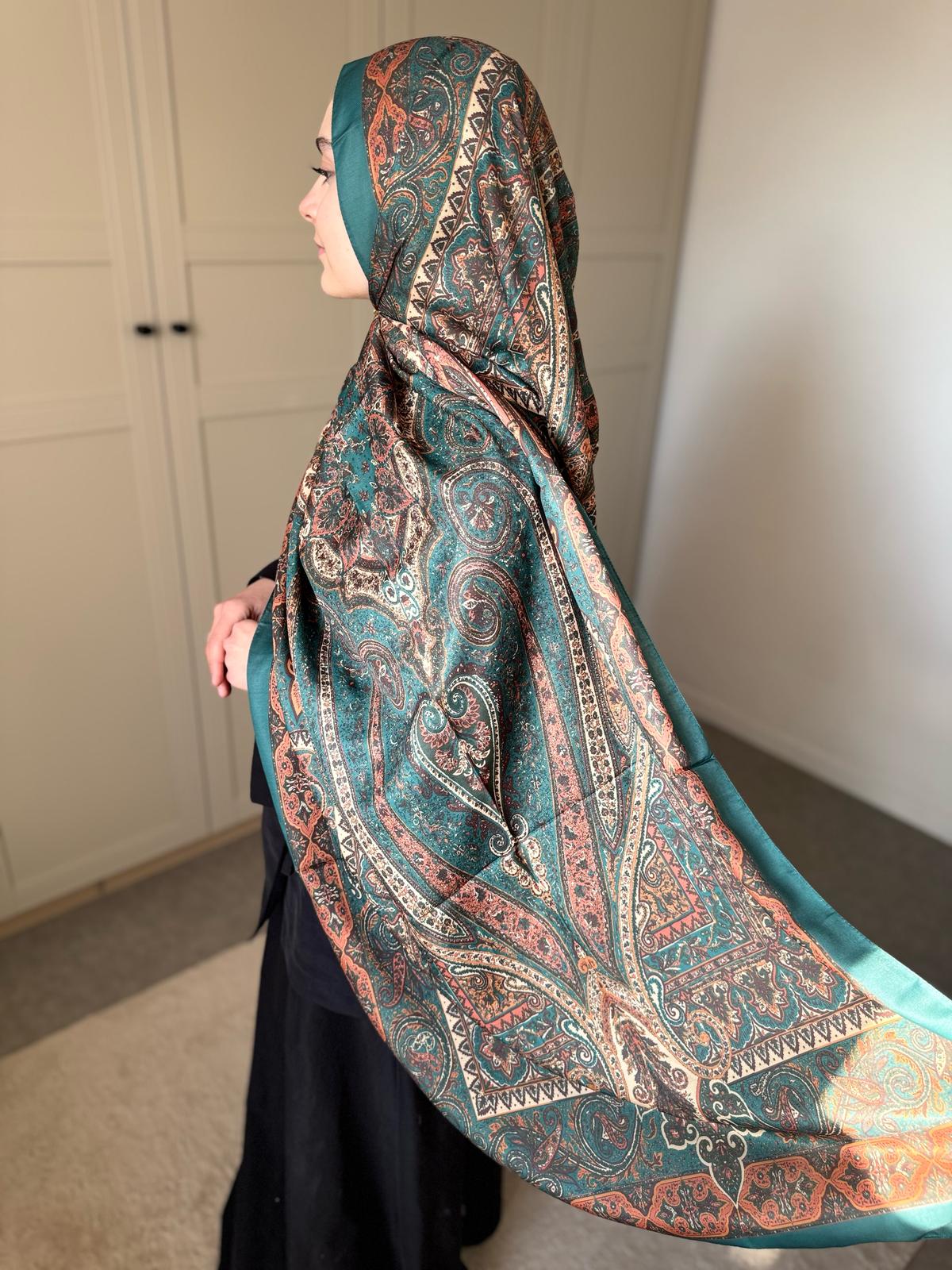 Foulard Vert Foncé Marron
