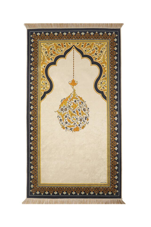 Beige velvet prayer mat