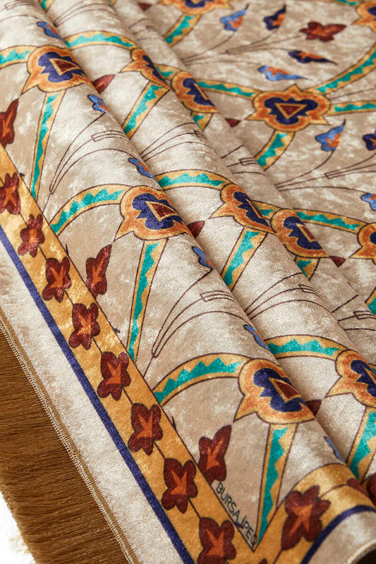 Tapis de Prière Velours Beige
