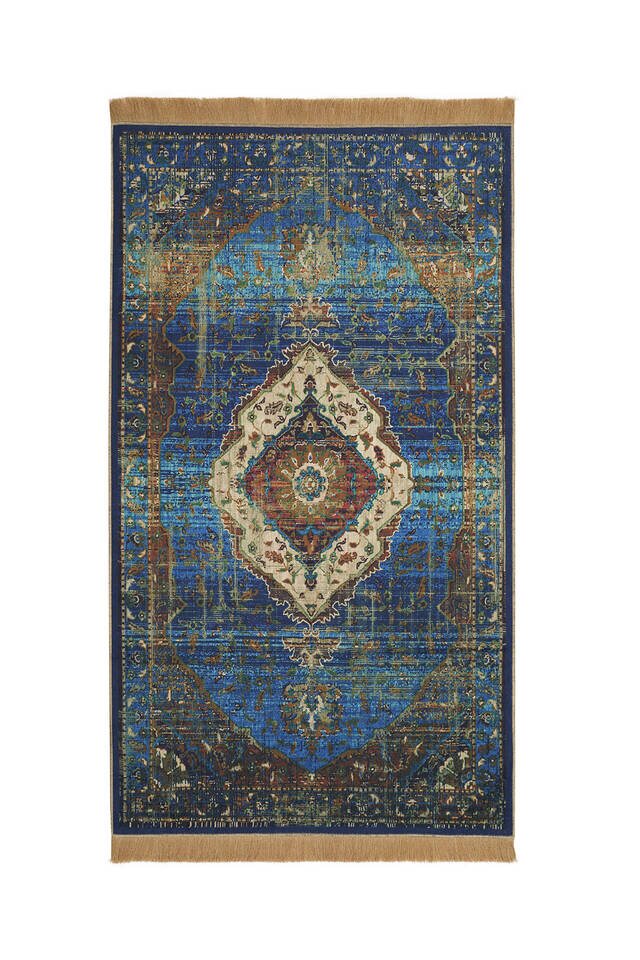 Dark blue velvet prayer mat