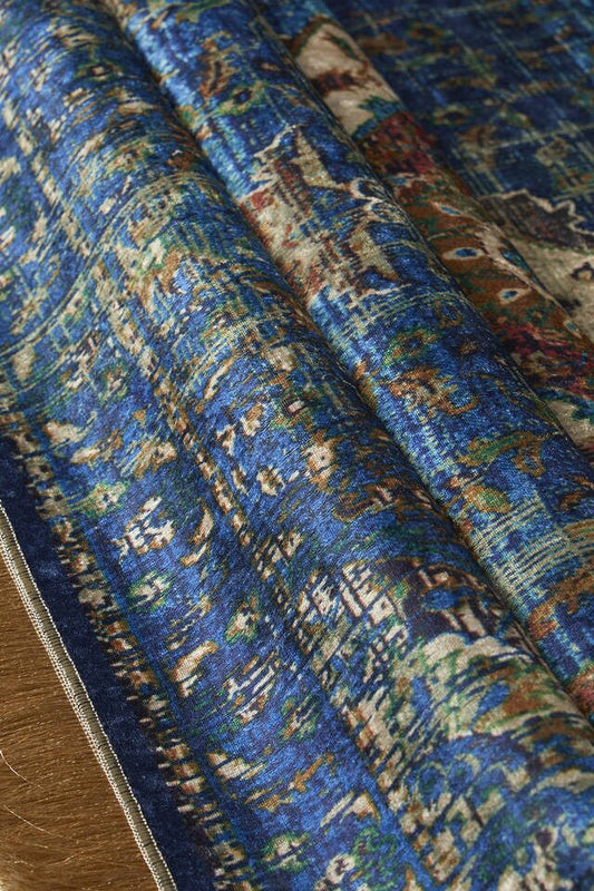 Tapis de prière en velours bleu foncé