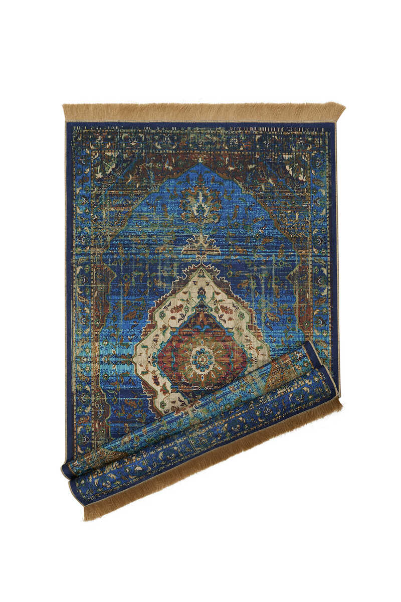 Dark blue velvet prayer mat