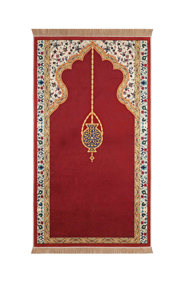 Burgundy velvet prayer mat