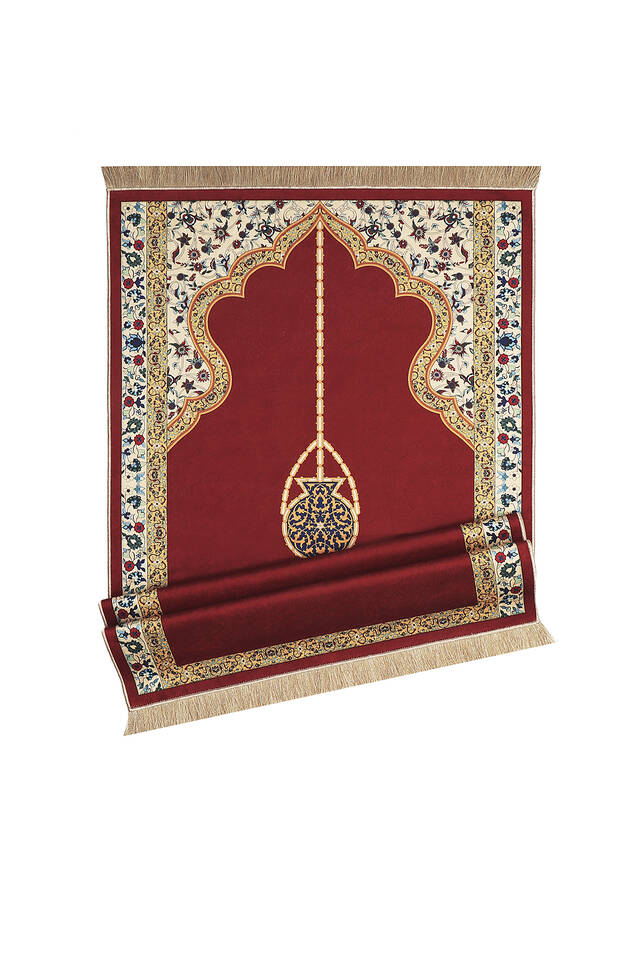 Burgundy velvet prayer mat