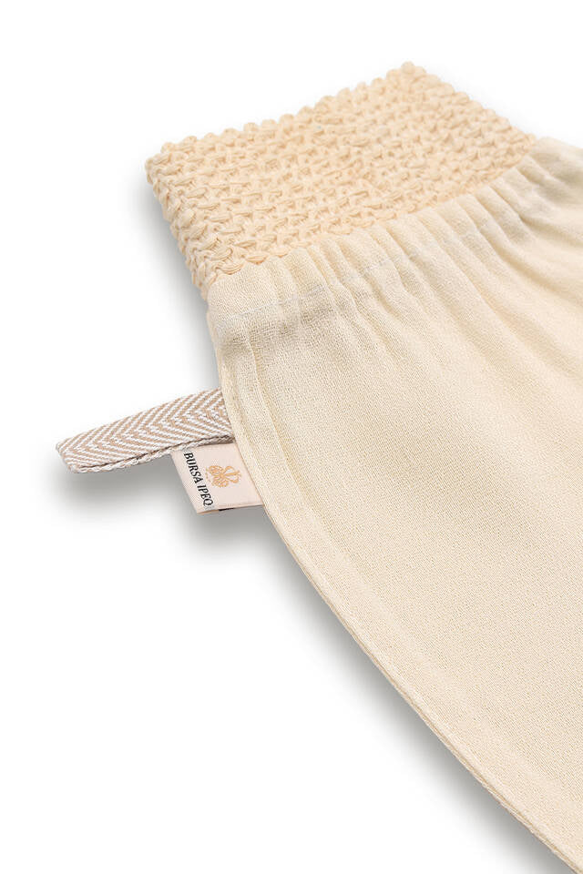 Gant Exfoliant pour le Bain et la Douche blanc