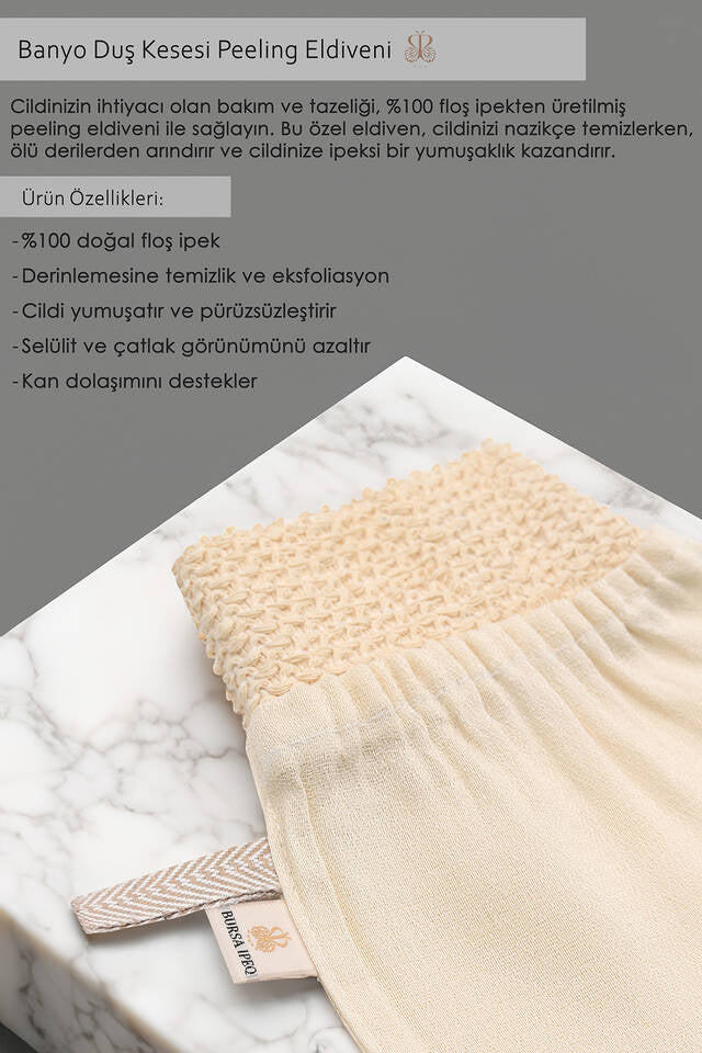 Gant Exfoliant pour le Bain et la Douche blanc