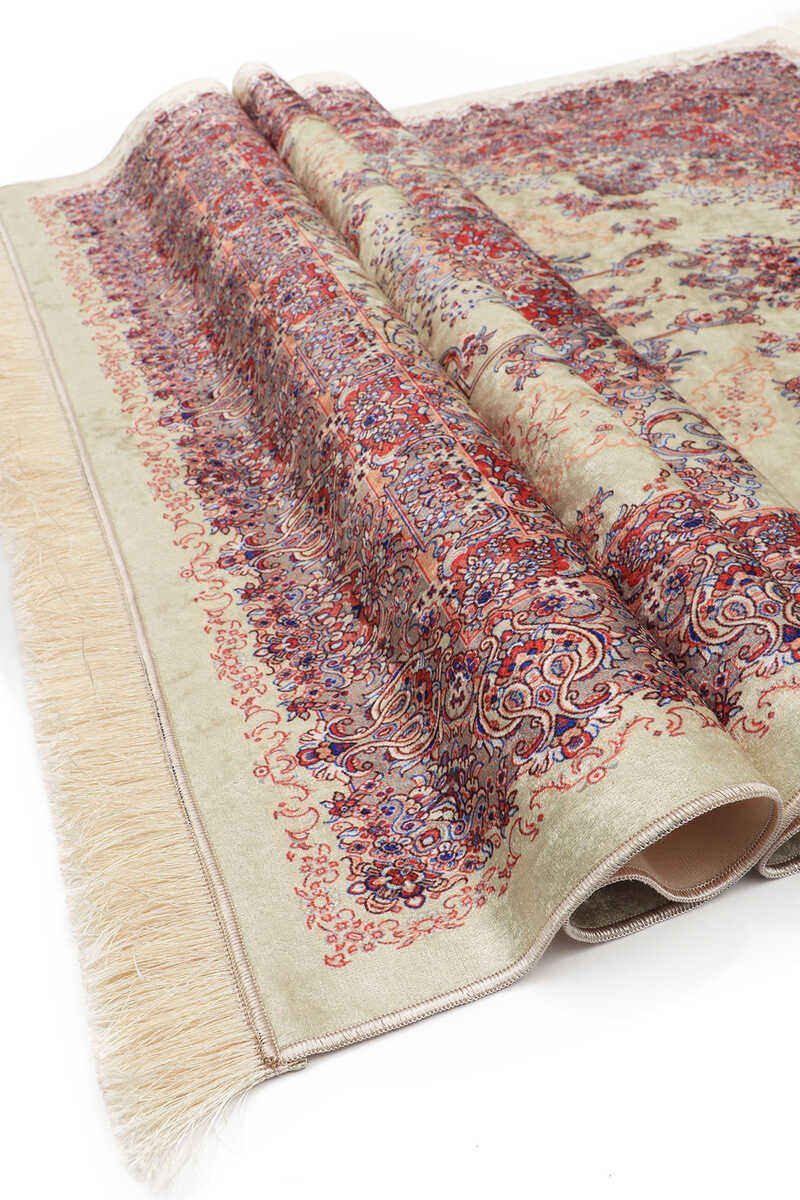 Creamy pink velvet prayer mat