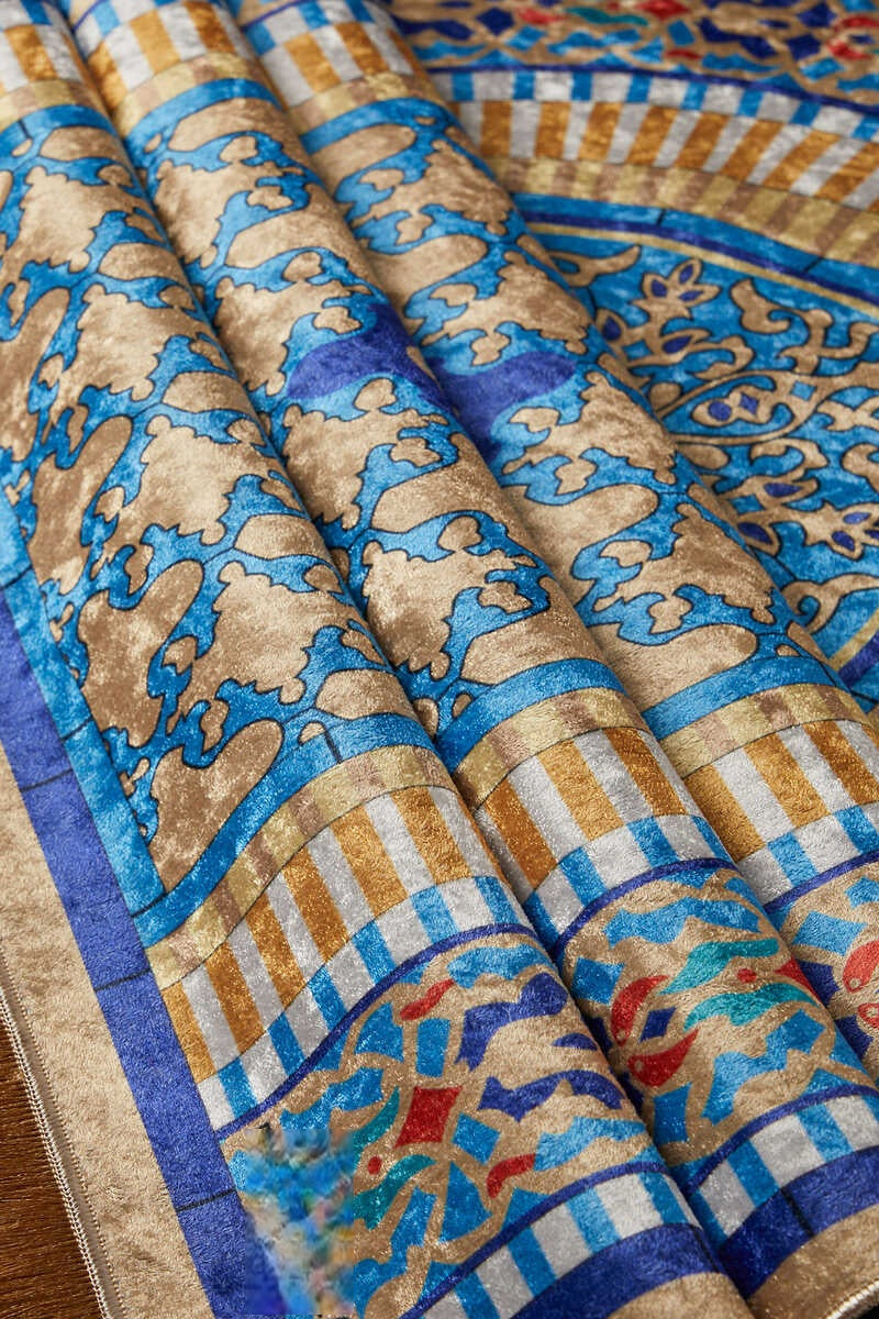 Turquoise Velvet Prayer Mat