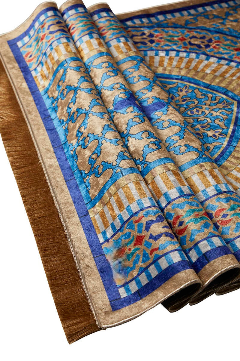 Turquoise Velvet Prayer Mat
