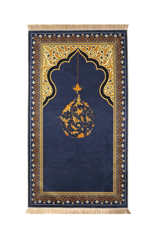 Navy blue velvet prayer mat