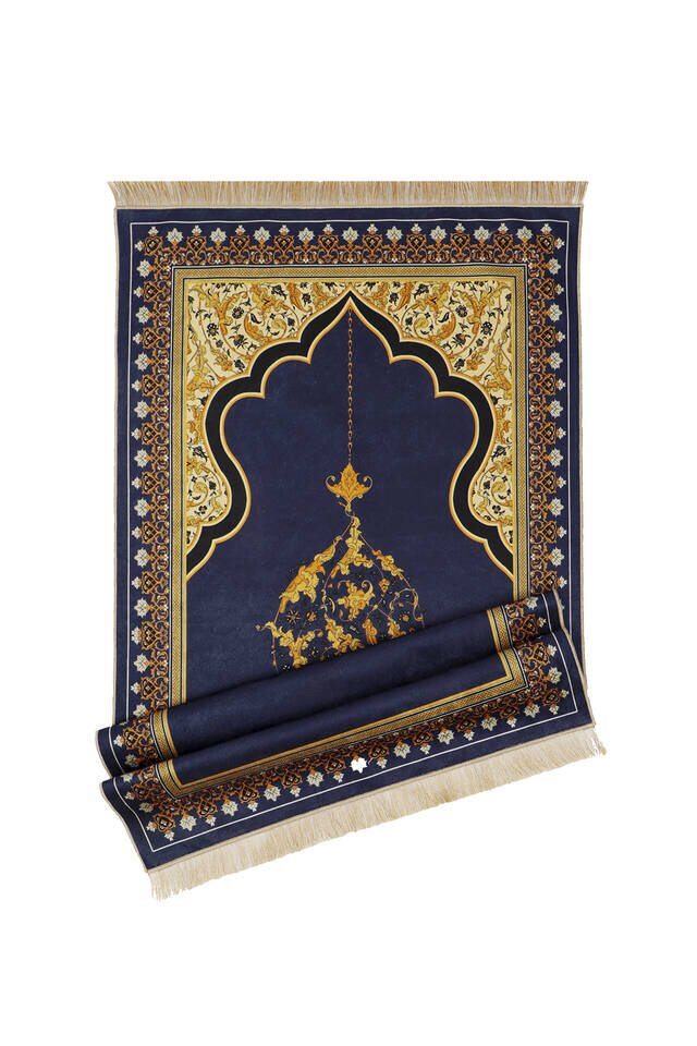 Navy blue velvet prayer mat
