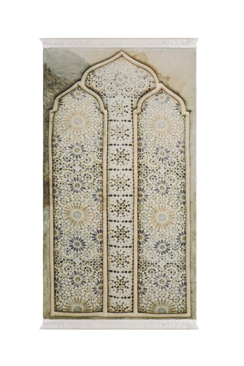 Tapis de prière en éponge matelassé beige