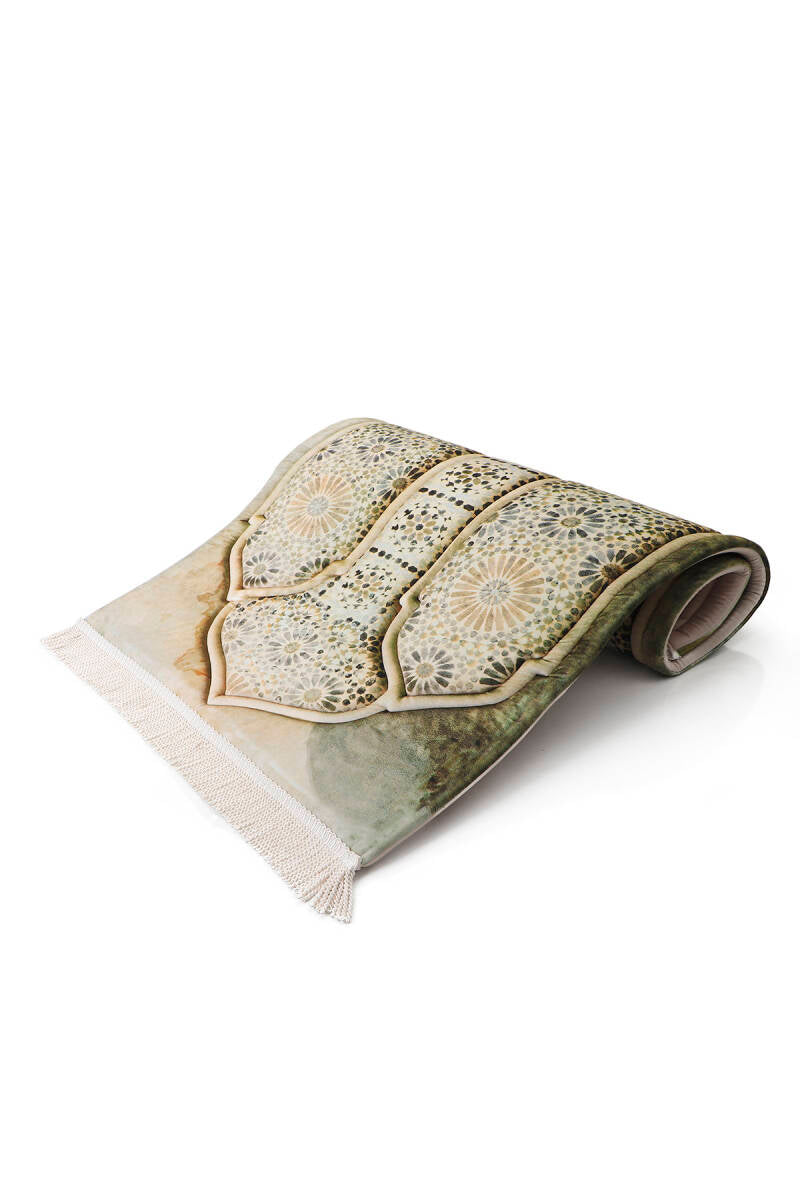 Tapis de prière en éponge matelassé beige