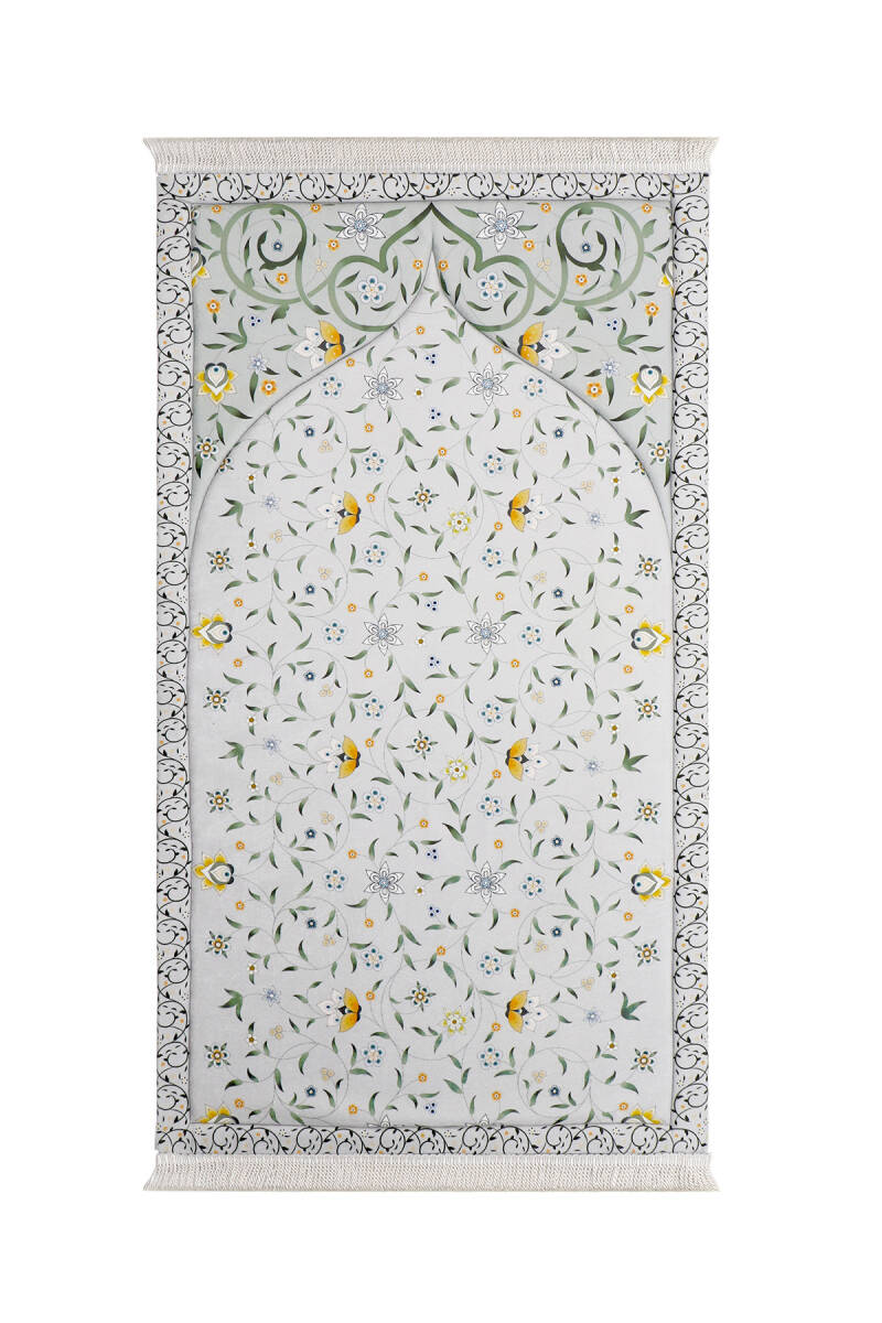 Tapis de Prière en Eponge Matelassé Fleuri