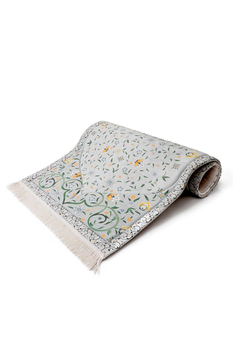 Tapis de Prière en Eponge Matelassé Fleuri