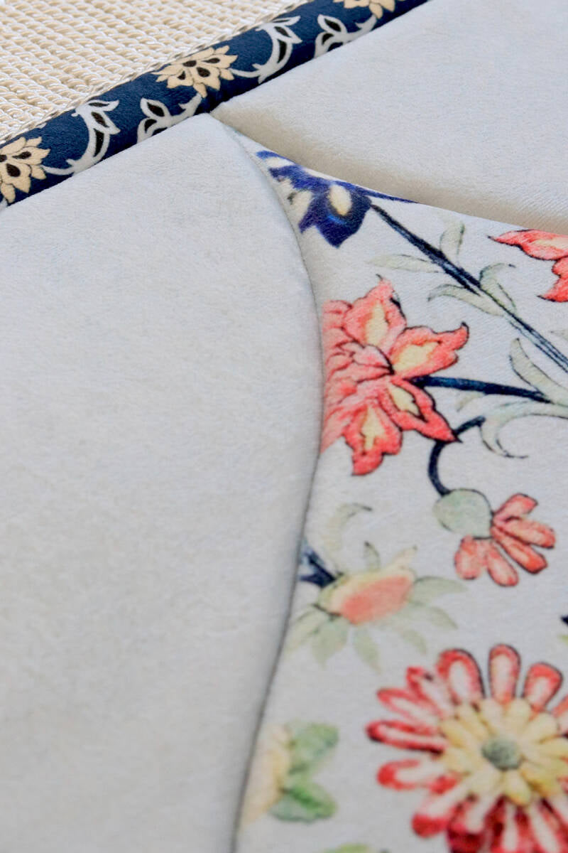Tapis de Prière en Eponge Matelassé Fleuri
