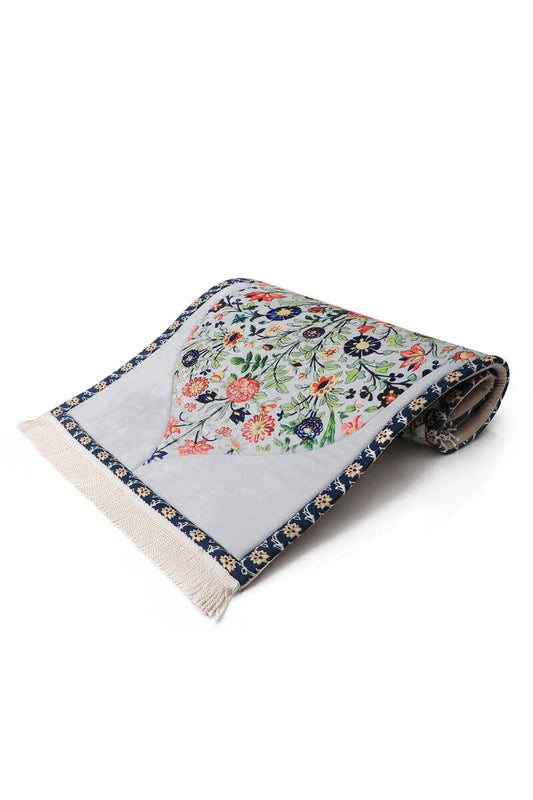 Tapis de Prière en Eponge Matelassé Fleuri