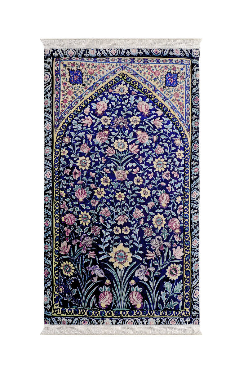 Tapis de Prière en Eponge Matelassé Bleu