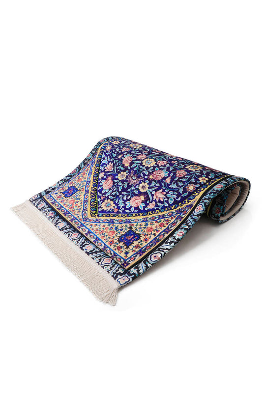 Tapis de Prière en Eponge Matelassé Bleu