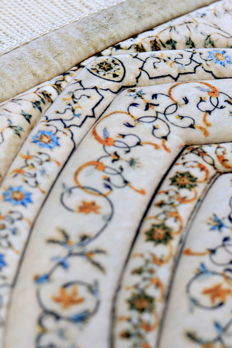 Tapis de Prière en Eponge Matelassé Fleuri
