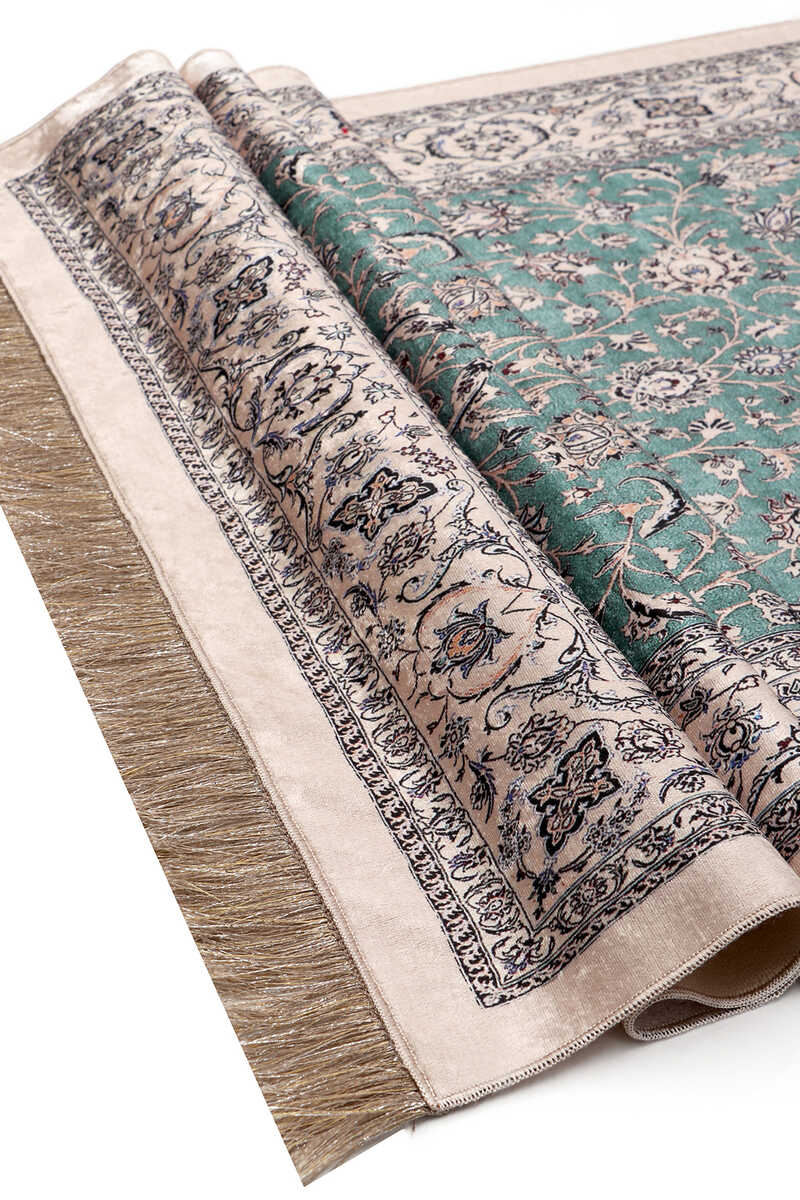 Turquoise Velvet Prayer Mat