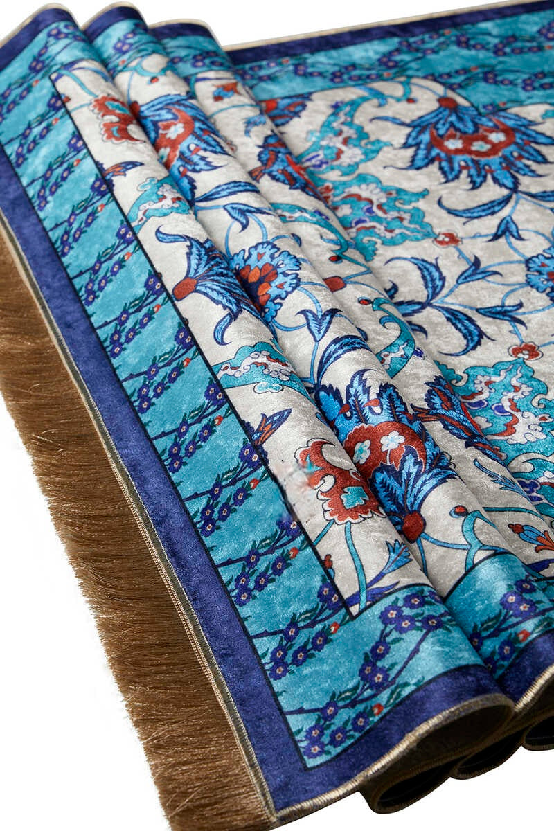 Turquoise Velvet Prayer Mat