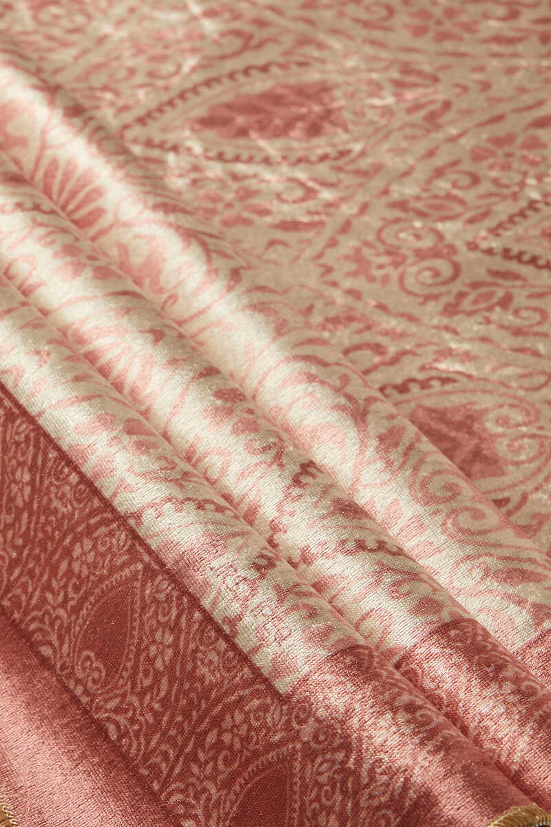 Pink and Beige Velvet Prayer Mat