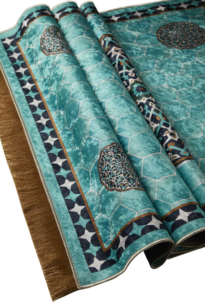 Turquoise Velvet Prayer Mat